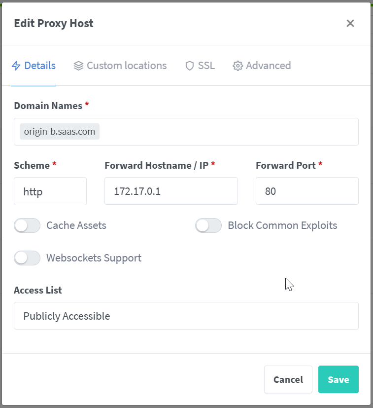 Nginx Proxy Manager 创立站点